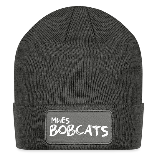 MWES Bobcats Patch Beanie - charcoal grey